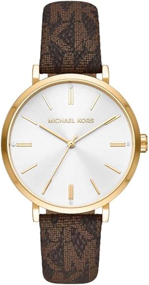 Michael Kors Addyson Three-Hand Silver Dial Brown Leather Strap Watch for Women - MK2945 Authentic Buy Shop Now