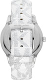 Michael Kors Runway Three Hand White Dial White Leather Strap Watch For Women - MK6998 Authentic Buy Shop Now