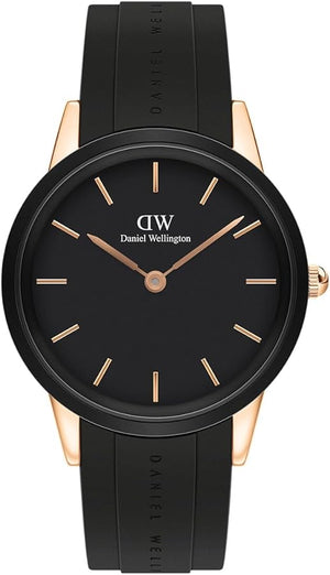 Daniel Wellington Iconic Motion Black Dial Rubber Strap Watch For Women - DW00100426 Authentic Buy Shop Now