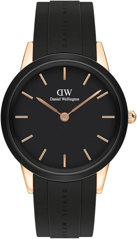 Daniel Wellington Iconic Motion Black Dial Rubber Strap Watch For Women - DW00100426 Authentic Buy Shop Now