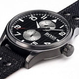 Hugo Boss Aeroliner Maxx Quartz Black Dial Black Nylon Strap Watch For Men - HB1513086 Authentic Buy Shop Now