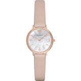 Emporio Armani Kappa White Mother of Pearl Dial Pink Leather Strap Watch For Women - AR2512 Authentic Buy Shop Now