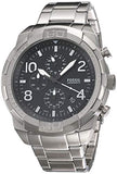 Fossil Bronson Chronograph Black Dial Silver Steel Strap Watch for Men - FS5710 Authentic Buy Shop Now