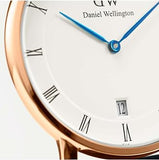 Daniel Wellington Dapper Bristol White Dial Brown Leather Strap Watch For Women - DW00100094 Authentic Buy Shop Now