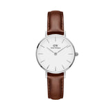 Daniel Wellington Petite White Dial Brown Leather Strap Watch For Women - DW00100243 Authentic Buy Shop Now