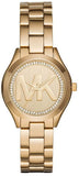 Michael Kors Slim Runway Gold Dial Gold Steel Strap Watch for Women - MK3477 Authentic Buy Shop Now
