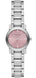 Burberry The City Diamonds Pink Dial Silver Steel Strap Watch for Women - BU9231 Authentic Buy Shop Now