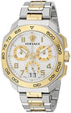 Versace Dylos Chronograph Silver Dial Two Tone Steel Strap Watch for Men - VQC030015 Authentic Buy Shop Now