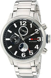 Tommy Hilfiger Jackson Quartz Black Dial Silver Steel Strap Watch for Men - 1791243 Authentic Buy Shop Now