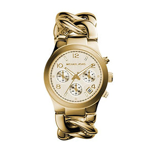 Michael Kors Runway Twist Gold Dial Gold Stainless Steel Strap Watch for Women - MK3131 Authentic Buy Shop Now