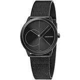 Calvin Klein Minimal Black Dial Black Mesh Bracelet Watch for Women - K3M5245X Authentic Buy Shop Now
