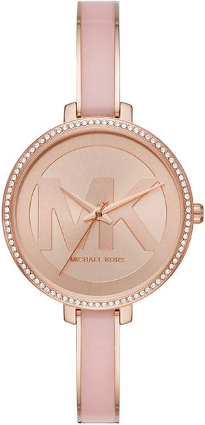 Michael Kors Jaryn Analog Rose Gold Dial Pink Steel Strap Watch For Women - MK4545 Authentic Buy Shop Now