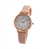 Emporio Armani Kappa White Mother of Pearl Dial Pink Leather Strap Watch For Women - AR2512 Authentic Buy Shop Now