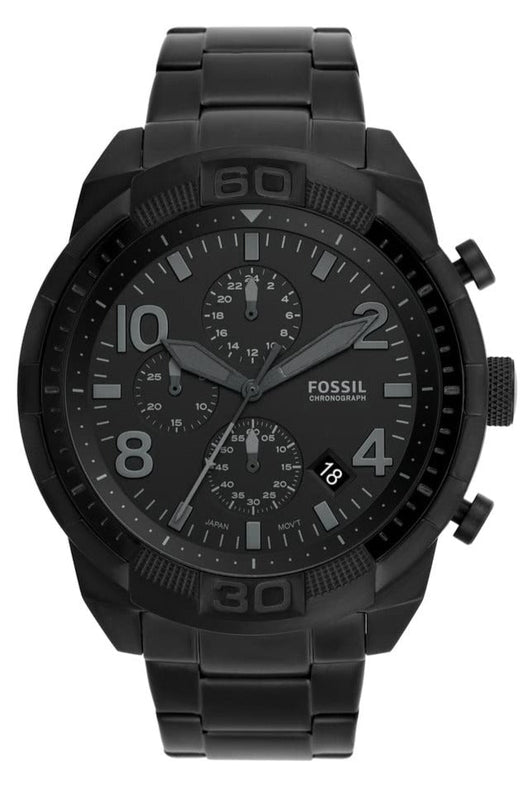 Fossil Bronson Chronograph Black Dial Black Steel Strap Watch for Men - FS5712 Authentic Buy Shop Now