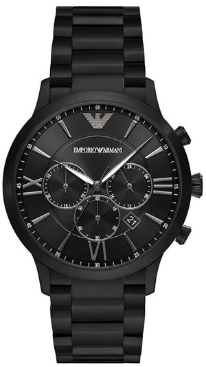 Emporio Armani Giovanni Chronograph Black Dial Black Steel Strap Watch For Men - AR11349 Authentic Buy Shop Now