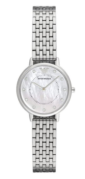 Emporio Armani Kappa Mother of Pearl Dial Silver Mesh Bracelet Watch For Women - AR2511 Authentic Buy Shop Now