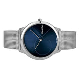 Calvin Klein Minimal Blue Dial Silver Mesh Bracelet Watch for Men - K3M2112N Authentic Buy Shop Now