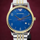 Emporio Armani Classic Quartz Blue Dial Two Tone Steel Strap Watch For Men - AR1868 Authentic Buy Shop Now