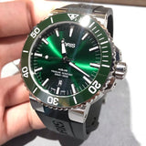 Oris Aquis Date Green Dial Black Rubber Strap Watch for Men - 0173377304157-0742464EB Authentic Buy Shop Now