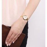Tissot Flamingo Mother of Pearl White Dial Gold Steel Strap Watch For Women - T094.210.33.111.00 Authentic Buy Shop Now