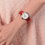 Tissot Couturier White Dial Red Leather Watch For Women - T035.210.16.011.01 Authentic Buy Shop Now