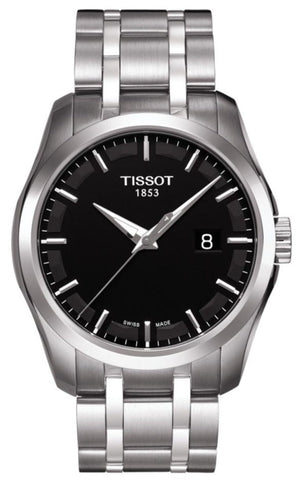 Tissot T Trend Couturier Chronograph Black Dial Silver Steel Strap Watch For Men - T035.410.11.051.00 Authentic Buy Shop Now