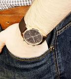 Calvin Klein City Chronograph Grey Dial Brown Leather Strap Watch for Men - K2G276G3 Authentic Buy Shop Now