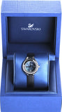 Swarovski Lovely Crystals Mother of Pearl Black Dial Black Leather Strap Watch for Women - 5242898 Authentic Buy Shop Now
