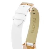 Swarovski Lovely Crystals Mother of Pearl Dial White Leather Strap Watch for Women - 5242904 Authentic Buy Shop Now