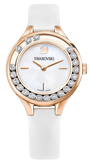 Swarovski Lovely Crystals Mother of Pearl Dial White Leather Strap Watch for Women - 5242904 Authentic Buy Shop Now