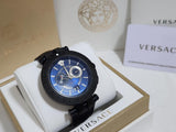 Versace V Race Chronograph Quartz Blue Dial Blue Leather Strap Watch For Men - VEBV00419 Authentic Buy Shop Now