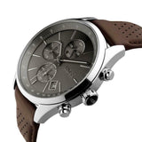 Hugo Boss Grand Prix Grey Dial Brown Leather Strap Watch for Men - 1513476 Authentic Buy Shop Now