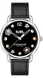 Coach Delancey Black Dial Black Leather Strap Watch for Women - 14502780 Authentic Buy Shop Now