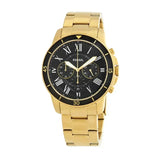 Fossil Inscription Automatic Black Dial Gold Steel Strap Watch for Men - FS5267 Authentic Buy Shop Now