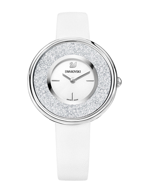 Swarovski Crystalline Pure White Dial White Leather Strap Watch for Women - 5275046 Authentic Buy Shop Now