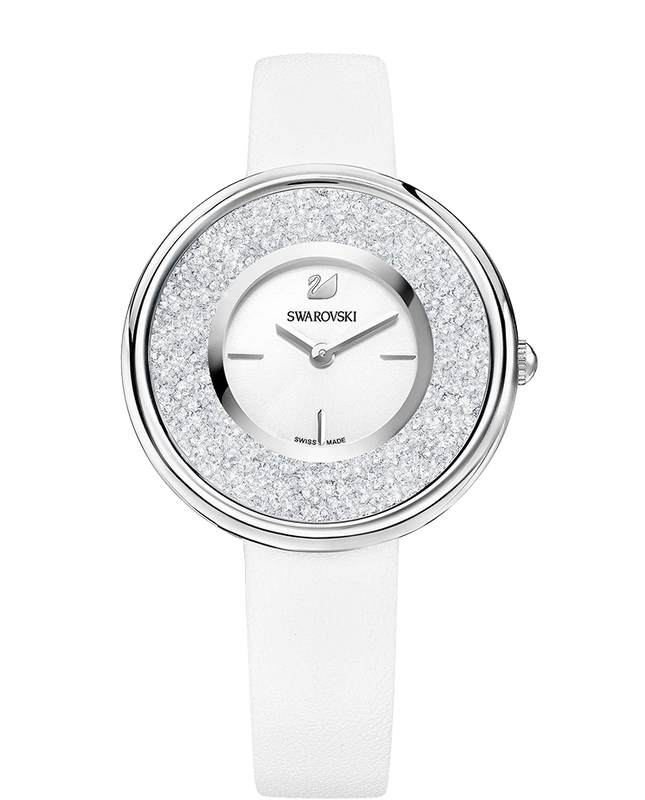 Swarovski Crystalline Pure White Dial White Leather Strap Watch for Women - 5275046 Authentic Buy Shop Now
