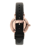 Emporio Armani Gianni T-Bar Mother of Pearl Dial Black Leather Strap Watch For Women - AR11295 Authentic Buy Shop Now