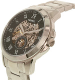 Fossil Grant Skeleton Black Dial Silver Steel Strap Watch for Men - ME3055 Authentic Buy Shop Now