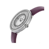 Swarovski Crystalline Silver Dial Purple Leather Strap Watch for Women - 5295355 Authentic Buy Shop Now