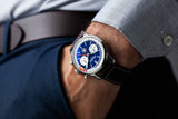 Breitling Top Time B01 Shelby Cobra Blue Dial Brown Leather Strap Watch for Men - AB01763A1C1X1 Authentic Buy Shop Now