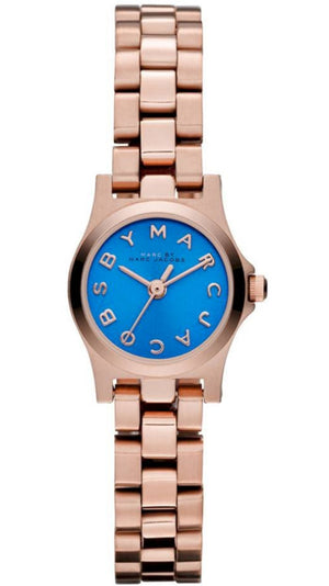 Marc Jacobs Henry Dinky Blue Dial Rose Gold Steel Strap Watch for Women - MBM3204 Authentic Buy Shop Now