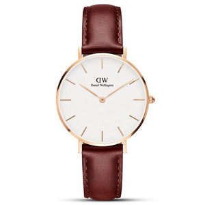 Daniel Wellington Petite St Mawes White Dial Brown Leather Strap Watch For Women - DW00100175 Authentic Buy Shop Now