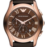 Emporio Armani Chronograph Brown Dial Brown Leather Strap Watch For Men - AR1701 Authentic Buy Shop Now