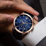 Maserati Epoca Blue Dial Leather Blue Strap Watch For Men - R8871618007 Authentic Buy Shop Now