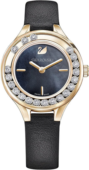Swarovski Lovely Crystals Analog Black Dial Black Leather Strap Watch for Women - 5301877 Authentic Buy Shop Now