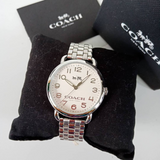 Coach Delancey Classic White Dial Silver Steel Strap Watch for Women - 14502260 Authentic Buy Shop Now