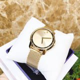 Movado Bold Gold Dial Gold Mesh Bracelet Watch For Men - 3600373 Authentic Buy Shop Now