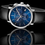 Calvin Klein Chronograph Blue Dial Black Leather Strap Watch for Men - K8Q371CN Authentic Buy Shop Now