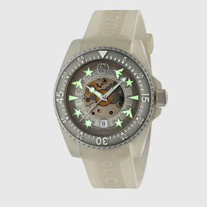 Gucci Dive Automatic White Dial White Rubber Strap Unisex Watch - YA136342 Authentic Buy Shop Now