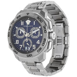 Versace Dylos Chronograph Blue Dial Silver Steel Strap Watch for Men - VQC090016 Authentic Buy Shop Now